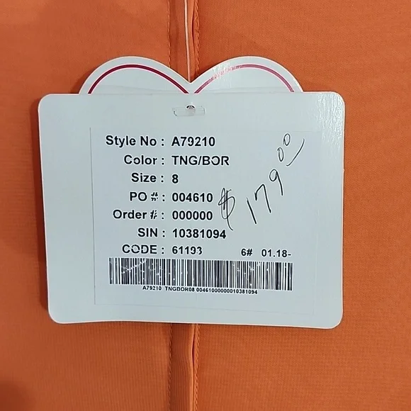 Expressions Dress Strapless Chiffon Overlay Maxi Orange Size 8 - Picture 13 of 17